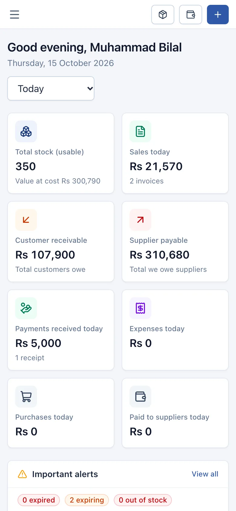 Dashboard on an Android phone